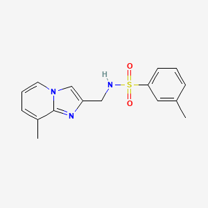 molecular formula C16H17N3O2S B7540111 3-methyl-N-[(8-methylimidazo[1,2-a]pyridin-2-yl)methyl]benzenesulfonamide 