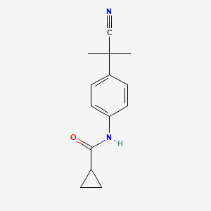molecular formula C14H16N2O B7540124 N-[4-(2-cyanopropan-2-yl)phenyl]cyclopropanecarboxamide 