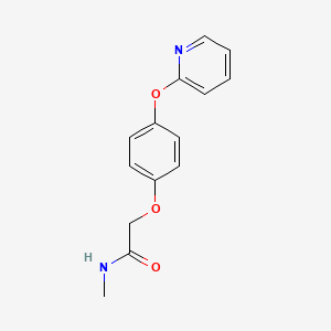 molecular formula C14H14N2O3 B7540128 N-methyl-2-(4-pyridin-2-yloxyphenoxy)acetamide 