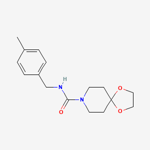 molecular formula C16H22N2O3 B7540173 N-[(4-methylphenyl)methyl]-1,4-dioxa-8-azaspiro[4.5]decane-8-carboxamide 