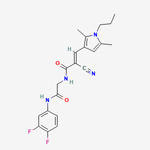 molecular formula C21H22F2N4O2 B7540194 2-cyano-N-{[(3,4-difluorophenyl)carbamoyl]methyl}-3-(2,5-dimethyl-1-propyl-1H-pyrrol-3-yl)prop-2-enamide 