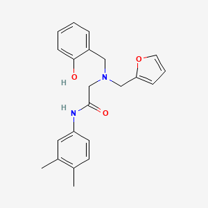 molecular formula C22H24N2O3 B7540221 N-(3,4-dimethylphenyl)-2-[furan-2-ylmethyl-[(2-hydroxyphenyl)methyl]amino]acetamide 