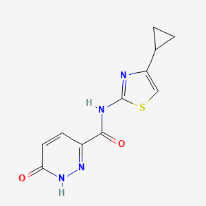 molecular formula C11H10N4O2S B7540229 N-(4-cyclopropyl-1,3-thiazol-2-yl)-6-oxo-1H-pyridazine-3-carboxamide 