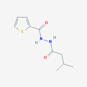molecular formula C10H14N2O2S B7540245 N'-(3-methylbutanoyl)thiophene-2-carbohydrazide 