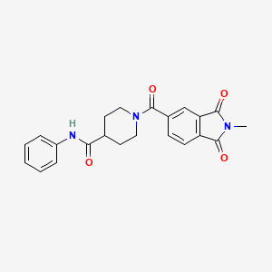 molecular formula C22H21N3O4 B7540249 1-(2-methyl-1,3-dioxoisoindole-5-carbonyl)-N-phenylpiperidine-4-carboxamide 