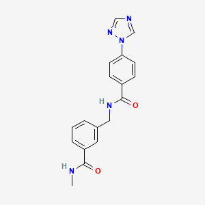 molecular formula C18H17N5O2 B7540270 N-methyl-3-[[[4-(1,2,4-triazol-1-yl)benzoyl]amino]methyl]benzamide 