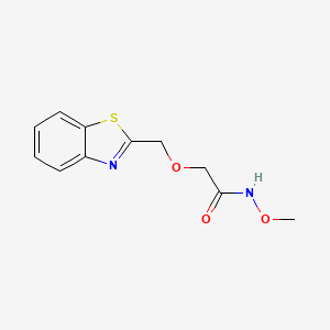 molecular formula C11H12N2O3S B7540272 2-(1,3-benzothiazol-2-ylmethoxy)-N-methoxyacetamide 