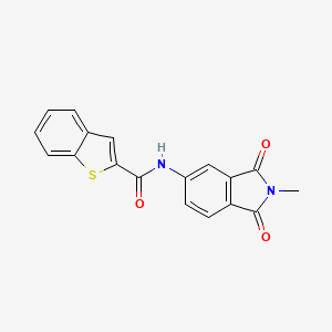 molecular formula C18H12N2O3S B7540280 N-(2-methyl-1,3-dioxoisoindol-5-yl)-1-benzothiophene-2-carboxamide 