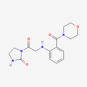 molecular formula C16H20N4O4 B7540305 1-[2-[2-(Morpholine-4-carbonyl)anilino]acetyl]imidazolidin-2-one 