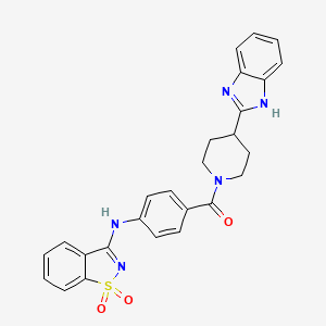 molecular formula C26H23N5O3S B7540329 [4-(1H-benzimidazol-2-yl)piperidin-1-yl]-[4-[(1,1-dioxo-1,2-benzothiazol-3-yl)amino]phenyl]methanone 
