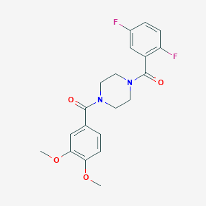 molecular formula C20H20F2N2O4 B7540336 [4-(2,5-Difluorobenzoyl)piperazin-1-yl]-(3,4-dimethoxyphenyl)methanone 