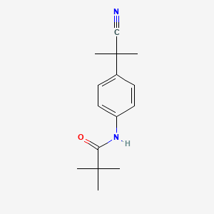 molecular formula C15H20N2O B7540340 N-[4-(2-cyanopropan-2-yl)phenyl]-2,2-dimethylpropanamide 
