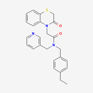 molecular formula C25H25N3O2S B7540346 N-[(4-ethylphenyl)methyl]-2-(3-oxo-1,4-benzothiazin-4-yl)-N-(pyridin-3-ylmethyl)acetamide 