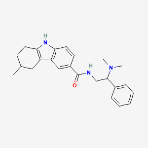 molecular formula C24H29N3O B7540360 N-[2-(dimethylamino)-2-phenylethyl]-6-methyl-6,7,8,9-tetrahydro-5H-carbazole-3-carboxamide 