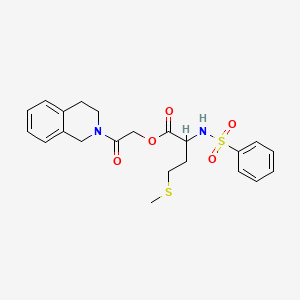 molecular formula C22H26N2O5S2 B7540395 [2-(3,4-dihydro-1H-isoquinolin-2-yl)-2-oxoethyl] 2-(benzenesulfonamido)-4-methylsulfanylbutanoate 