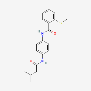 molecular formula C19H22N2O2S B7540404 N-[4-(3-methylbutanoylamino)phenyl]-2-methylsulfanylbenzamide 