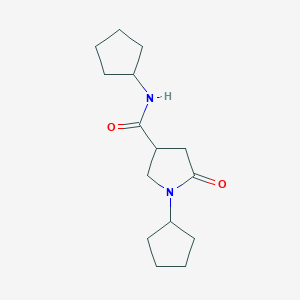 molecular formula C15H24N2O2 B7540417 N,1-dicyclopentyl-5-oxopyrrolidine-3-carboxamide 