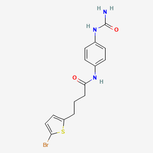 molecular formula C15H16BrN3O2S B7540425 4-(5-bromothiophen-2-yl)-N-[4-(carbamoylamino)phenyl]butanamide 
