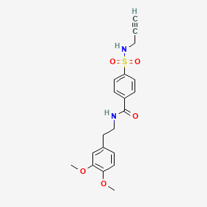 molecular formula C20H22N2O5S B7540451 N-[2-(3,4-dimethoxyphenyl)ethyl]-4-(prop-2-ynylsulfamoyl)benzamide 