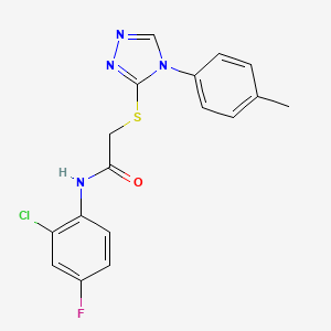 N-(2-chloro-4-fluorophenyl)-2-[[4-(4-methylphenyl)-1,2,4-triazol-3-yl]sulfanyl]acetamide