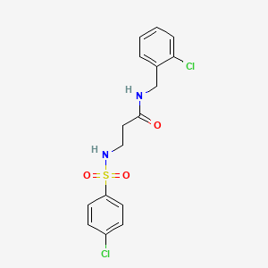 molecular formula C16H16Cl2N2O3S B7540495 N~1~-(2-chlorobenzyl)-N~3~-[(4-chlorophenyl)sulfonyl]-beta-alaninamide 
