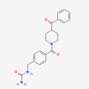 molecular formula C21H23N3O3 B7540499 [4-(4-Benzoylpiperidine-1-carbonyl)phenyl]methylurea 