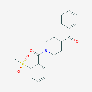 molecular formula C20H21NO4S B7540524 [1-(2-Methylsulfonylbenzoyl)piperidin-4-yl]-phenylmethanone 
