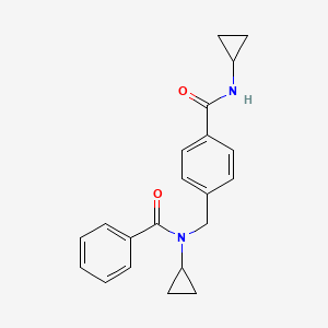 molecular formula C21H22N2O2 B7540557 4-[[benzoyl(cyclopropyl)amino]methyl]-N-cyclopropylbenzamide 