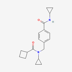 molecular formula C19H24N2O2 B7540563 4-[[cyclobutanecarbonyl(cyclopropyl)amino]methyl]-N-cyclopropylbenzamide 