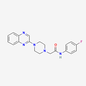 molecular formula C20H20FN5O B7540585 N-(4-fluorophenyl)-2-(4-quinoxalin-2-ylpiperazin-1-yl)acetamide 