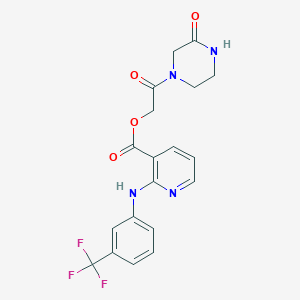 [2-Oxo-2-(3-oxopiperazin-1-yl)ethyl] 2-[3-(trifluoromethyl)anilino]pyridine-3-carboxylate