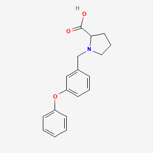 molecular formula C18H19NO3 B7540624 1-[(3-Phenoxyphenyl)methyl]pyrrolidine-2-carboxylic acid 