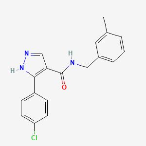 molecular formula C18H16ClN3O B7540635 5-(4-chlorophenyl)-N-(3-methylbenzyl)-1H-pyrazole-4-carboxamide 
