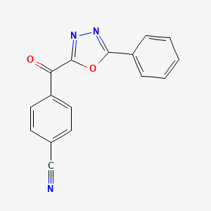 4-(5-Phenyl-1,3,4-oxadiazole-2-carbonyl)benzonitrile