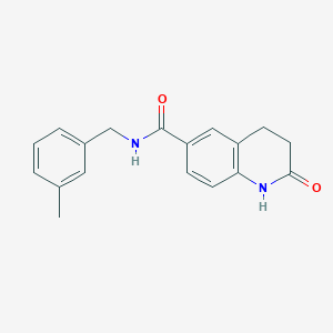 molecular formula C18H18N2O2 B7540644 N-[(3-methylphenyl)methyl]-2-oxo-3,4-dihydro-1H-quinoline-6-carboxamide 