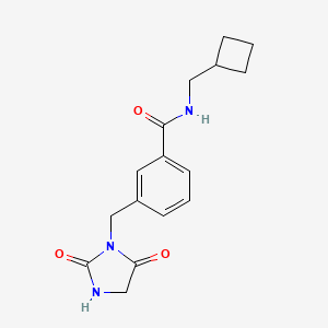 molecular formula C16H19N3O3 B7540658 N-(cyclobutylmethyl)-3-[(2,5-dioxoimidazolidin-1-yl)methyl]benzamide 