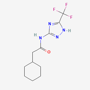 molecular formula C11H15F3N4O B7540663 2-cyclohexyl-N-[5-(trifluoromethyl)-1H-1,2,4-triazol-3-yl]acetamide 