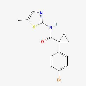 molecular formula C14H13BrN2OS B7540672 1-(4-bromophenyl)-N-(5-methyl-1,3-thiazol-2-yl)cyclopropane-1-carboxamide 