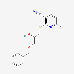 2-{[3-(Benzyloxy)-2-hydroxypropyl]sulfanyl}-4,6-dimethylpyridine-3-carbonitrile