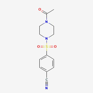 molecular formula C13H15N3O3S B7540702 4-(4-Acetylpiperazin-1-yl)sulfonylbenzonitrile 