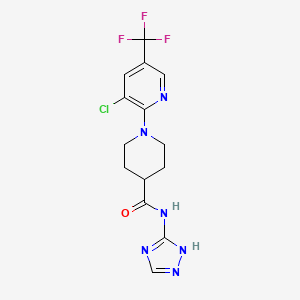 molecular formula C14H14ClF3N6O B7540708 1-[3-chloro-5-(trifluoromethyl)pyridin-2-yl]-N-(1H-1,2,4-triazol-5-yl)piperidine-4-carboxamide 