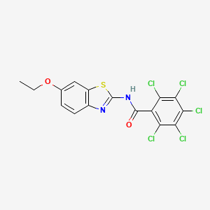molecular formula C16H9Cl5N2O2S B7540716 2,3,4,5,6-pentachloro-N-(6-ethoxy-1,3-benzothiazol-2-yl)benzamide 