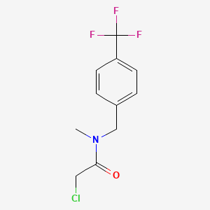 molecular formula C11H11ClF3NO B7540762 2-chloro-N-methyl-N-[[4-(trifluoromethyl)phenyl]methyl]acetamide 