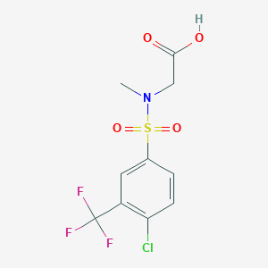 molecular formula C10H9ClF3NO4S B7540765 2-[[4-Chloro-3-(trifluoromethyl)phenyl]sulfonyl-methylamino]acetic acid 