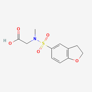 molecular formula C11H13NO5S B7540779 2-[2,3-Dihydro-1-benzofuran-5-ylsulfonyl(methyl)amino]acetic acid 