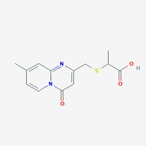 molecular formula C13H14N2O3S B7540794 2-[(8-Methyl-4-oxopyrido[1,2-a]pyrimidin-2-yl)methylsulfanyl]propanoic acid 