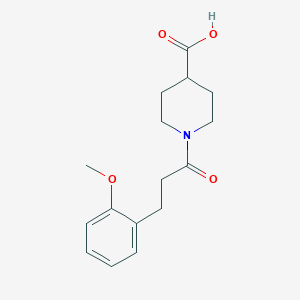 molecular formula C16H21NO4 B7540806 1-[3-(2-Methoxyphenyl)propanoyl]piperidine-4-carboxylic acid 