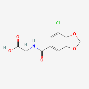 molecular formula C11H10ClNO5 B7540826 2-[(7-Chloro-1,3-benzodioxole-5-carbonyl)amino]propanoic acid 
