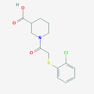 molecular formula C14H16ClNO3S B7540864 1-[2-(2-Chlorophenyl)sulfanylacetyl]piperidine-3-carboxylic acid 