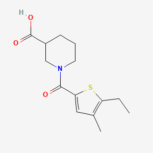molecular formula C14H19NO3S B7540868 1-(5-Ethyl-4-methylthiophene-2-carbonyl)piperidine-3-carboxylic acid 